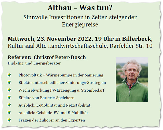 Infoveranstaltung - Altbau-Was tun?